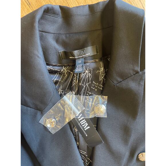 NWT White House Black Market Studio Blazer Black Size 12 - Picture 2 of 9